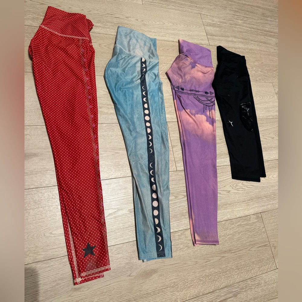 Teeki Women Leggings Set - Red, Blue, Purple, Black